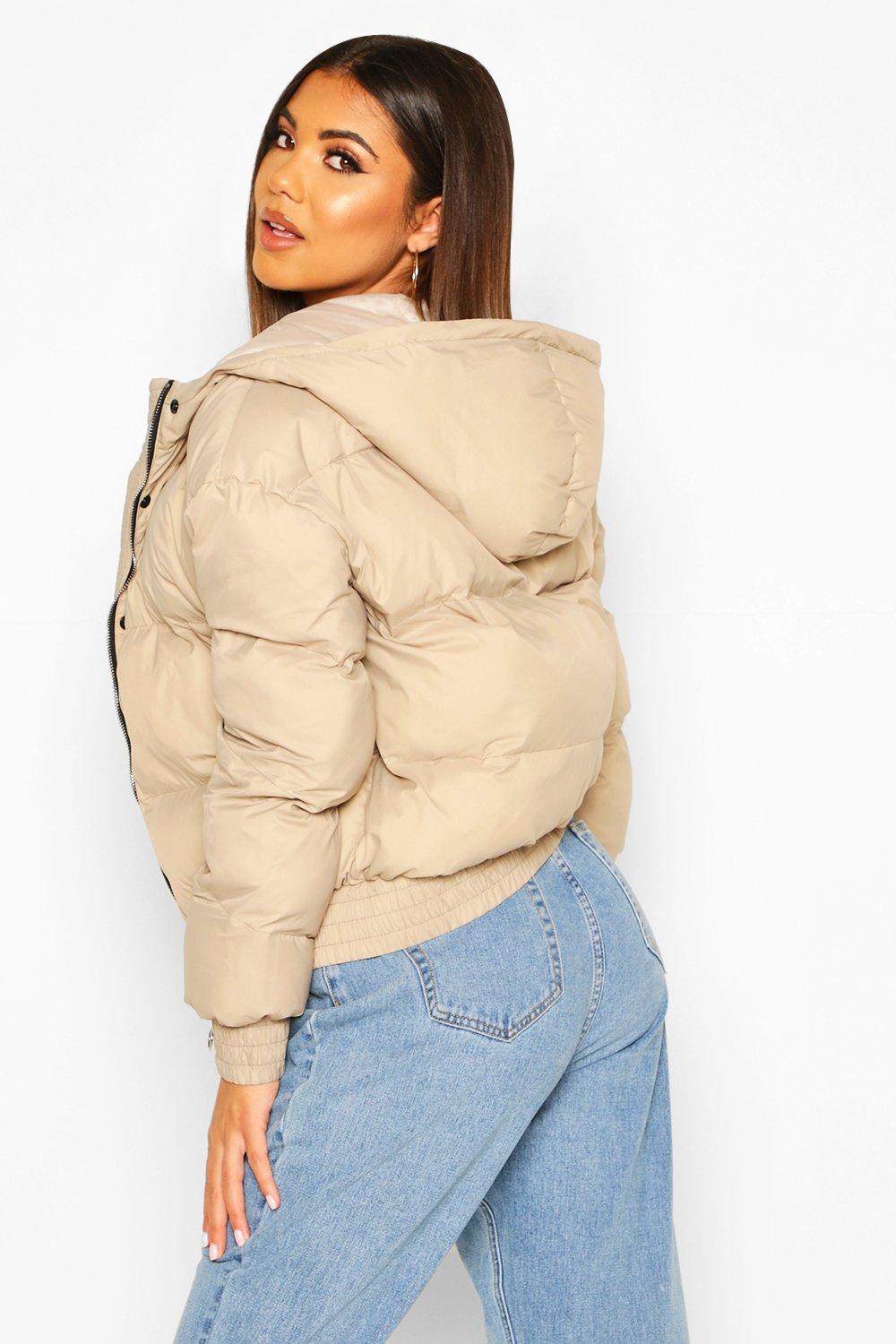 Short women's jacket on sale with a hood