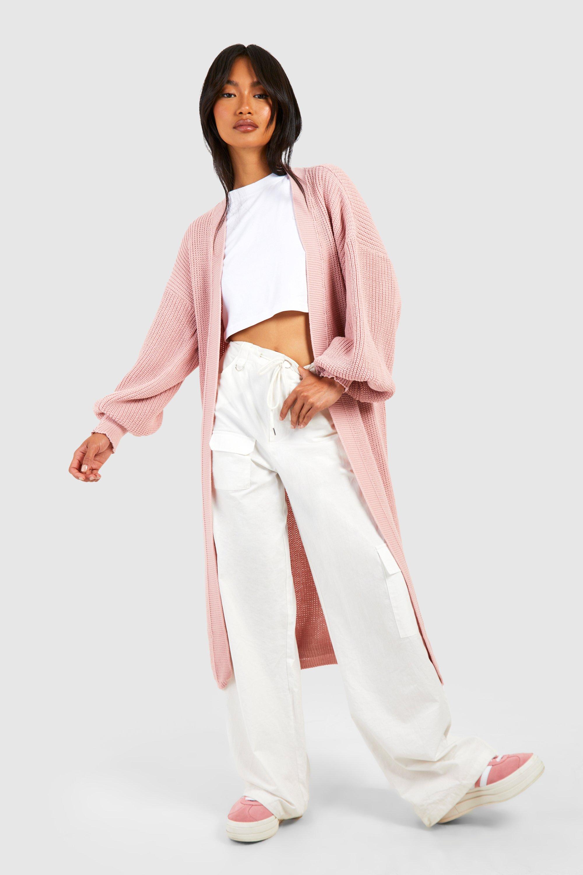 pink oversize cardigan