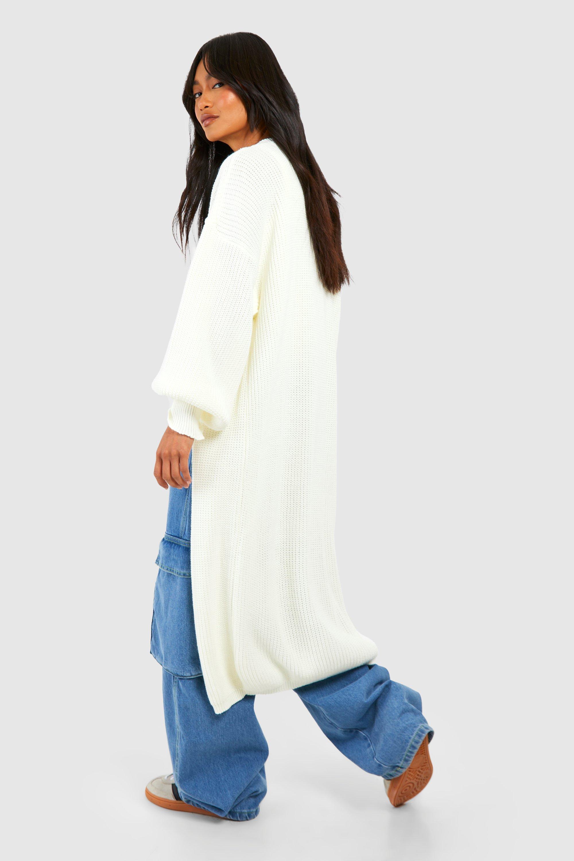 balloon sleeve maxi cardigan