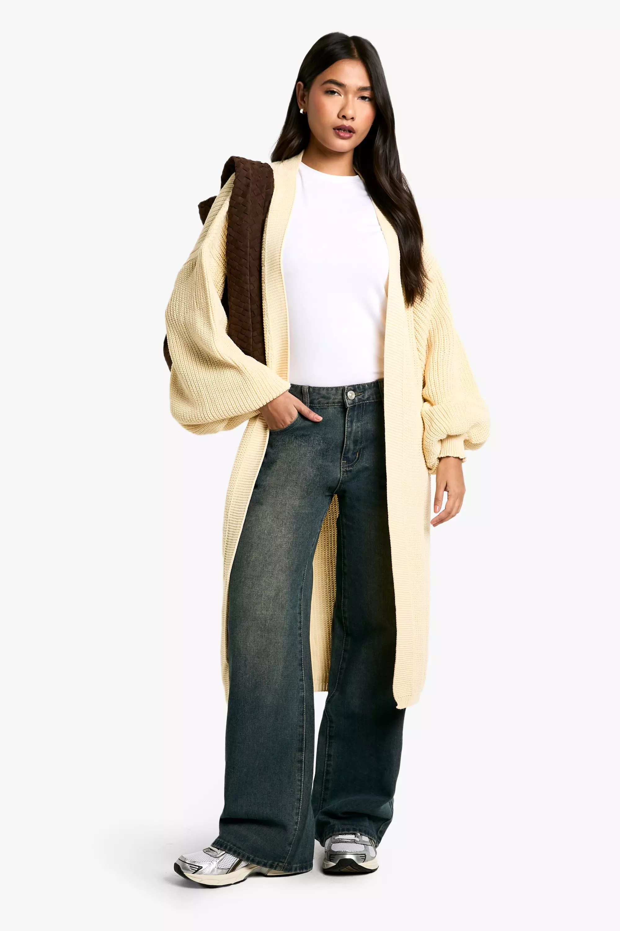 Oversized balloon store sleeve cardigan