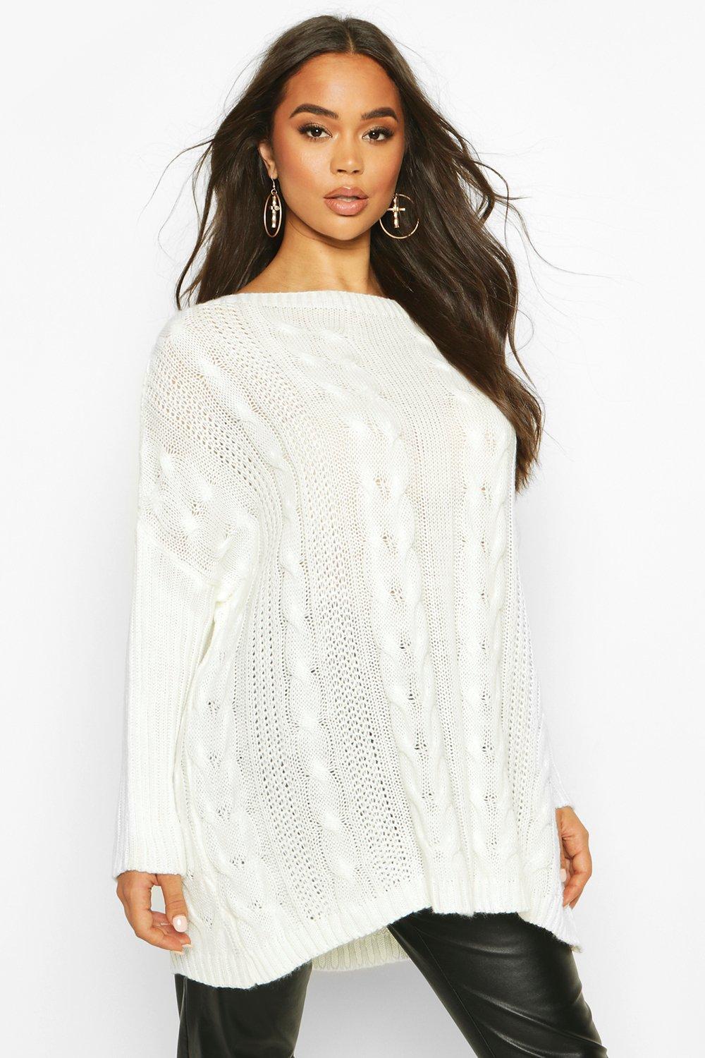 boohoo cable knit jumper