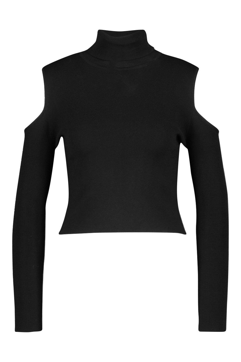 cold shoulder polo neck top