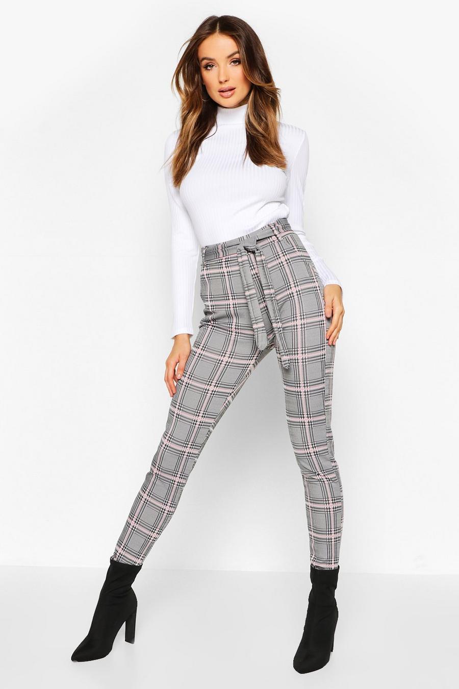 Tie Waist Check Trouser image number 1