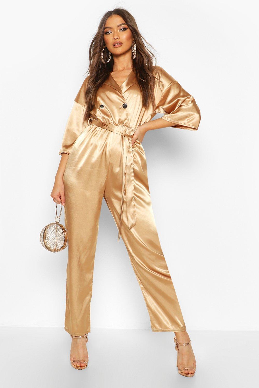 Satin cheap wrap jumpsuit