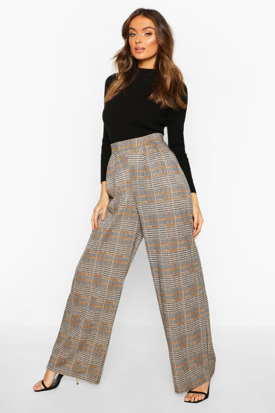 Dogtooth Pleat Front Wide Leg Pants image number 1