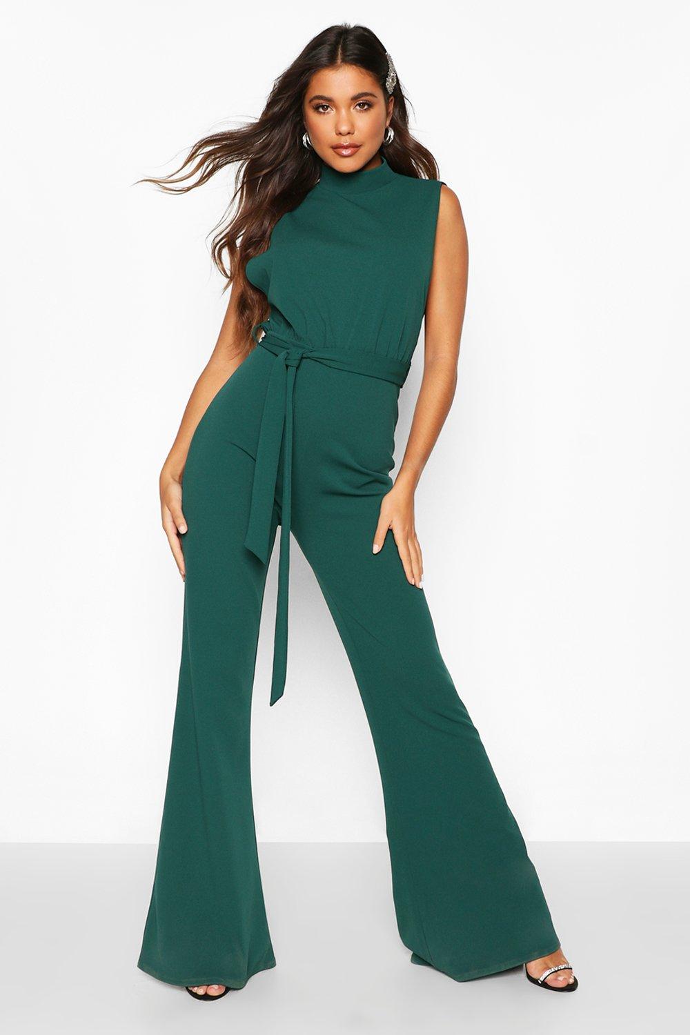 Scuba high neck 2024 tie waist jumpsuit