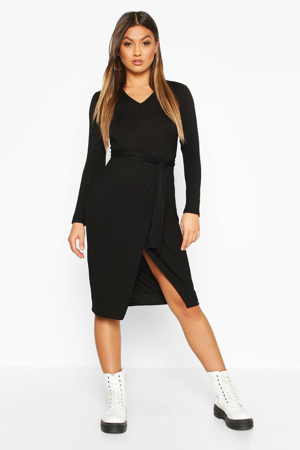 long sleeve midi t shirt dress