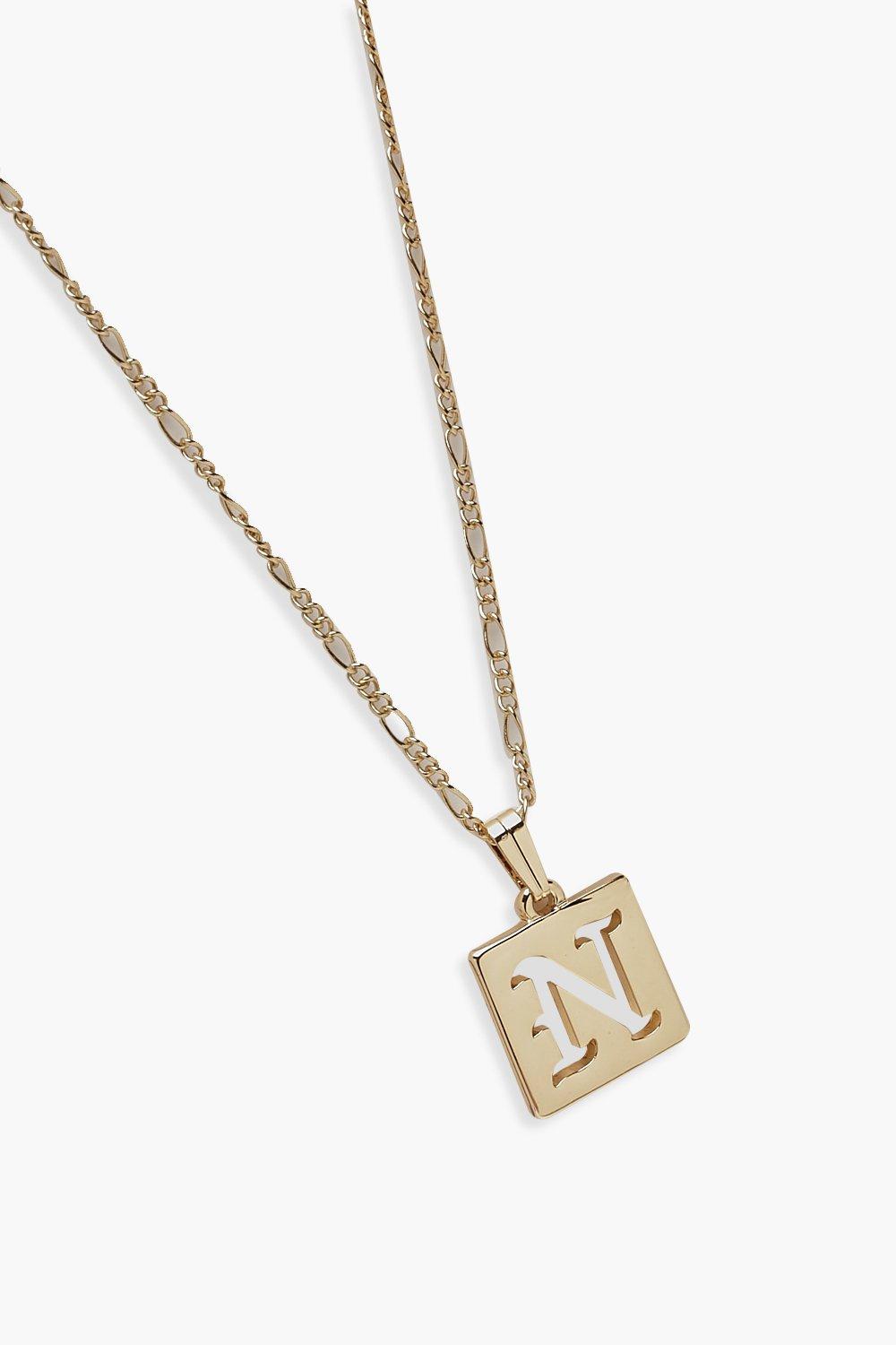 Initial hot sale necklace square