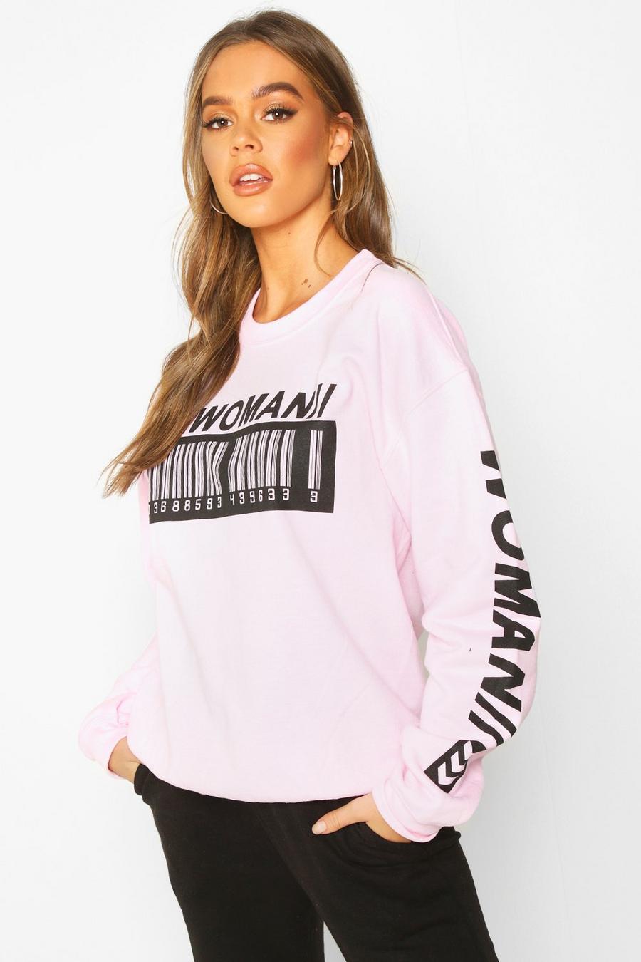 Blush Woman Oversize sweatshirt med streckkod image number 1