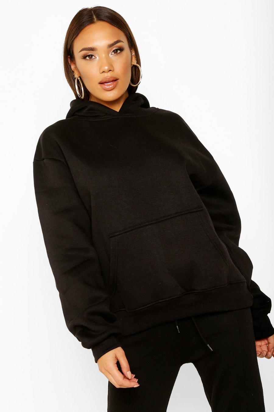 Black Oversized Heavyweight Hoodie image number 1