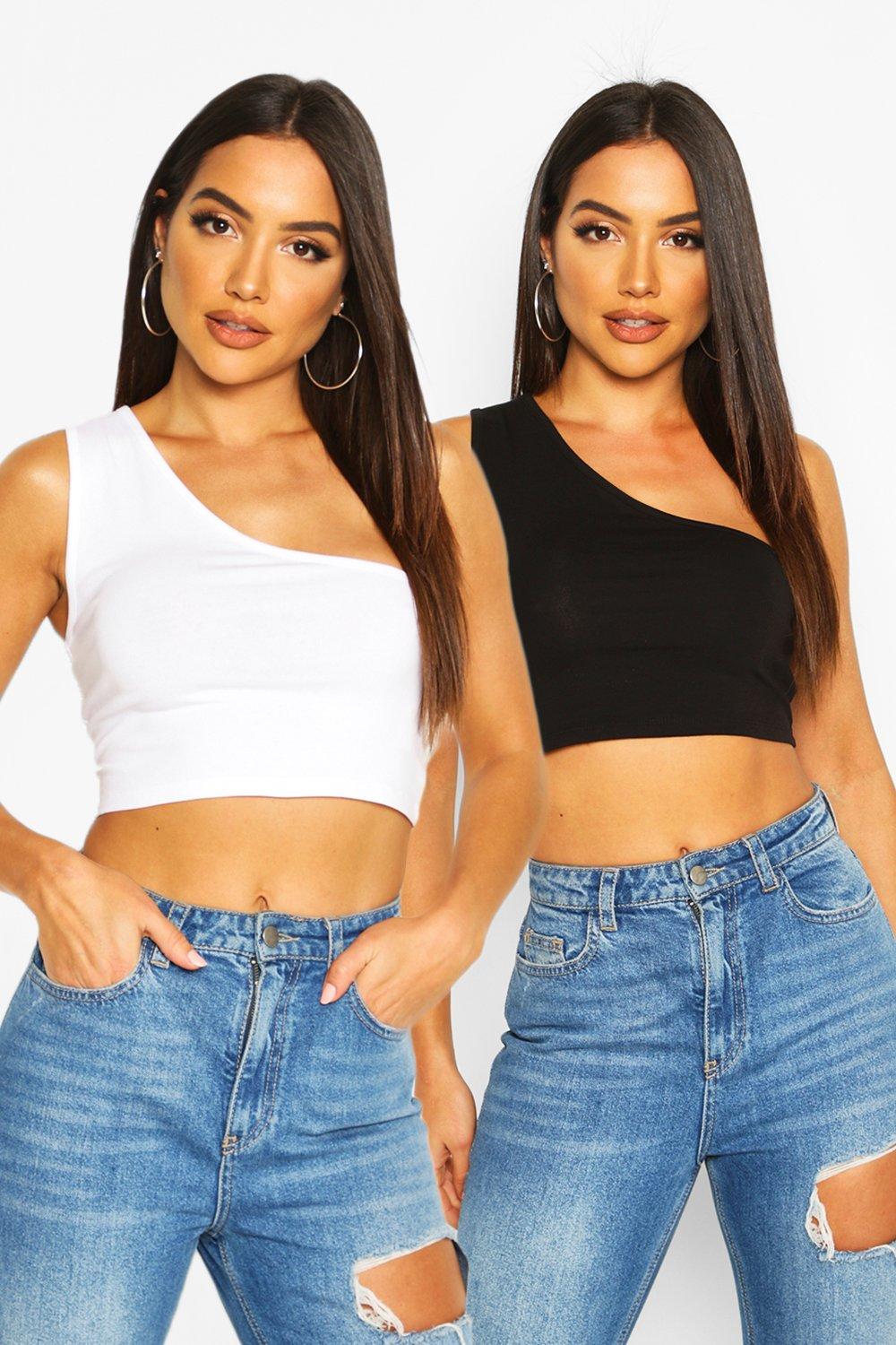 Boohoo one best sale shoulder top