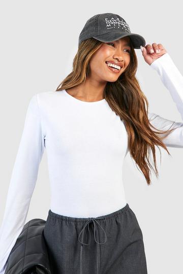 Long Sleeved Crew Neck Bodysuit Two Pack blackwhite