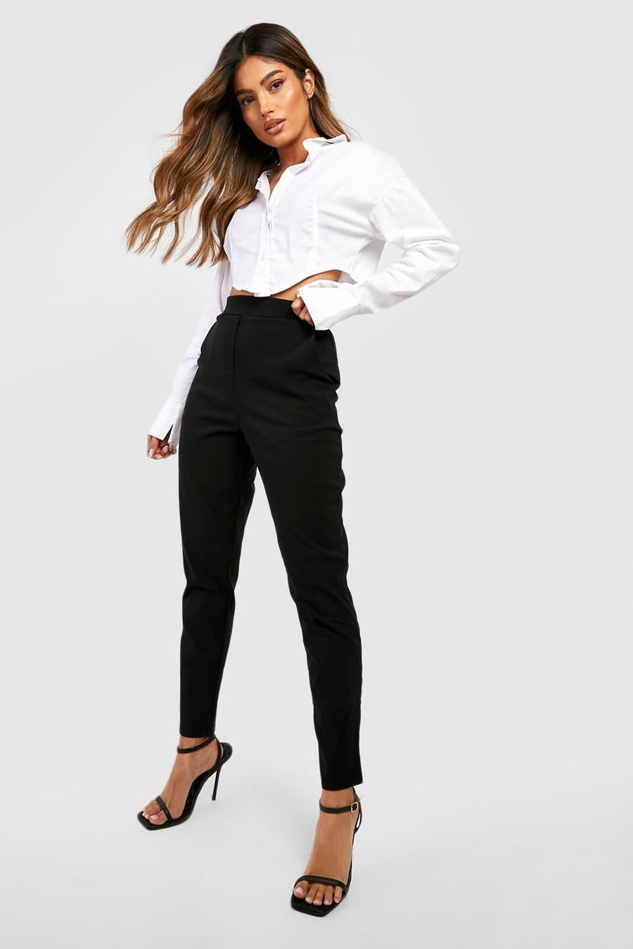 Black Super Stretch Tapered Tailored Pants image number 1