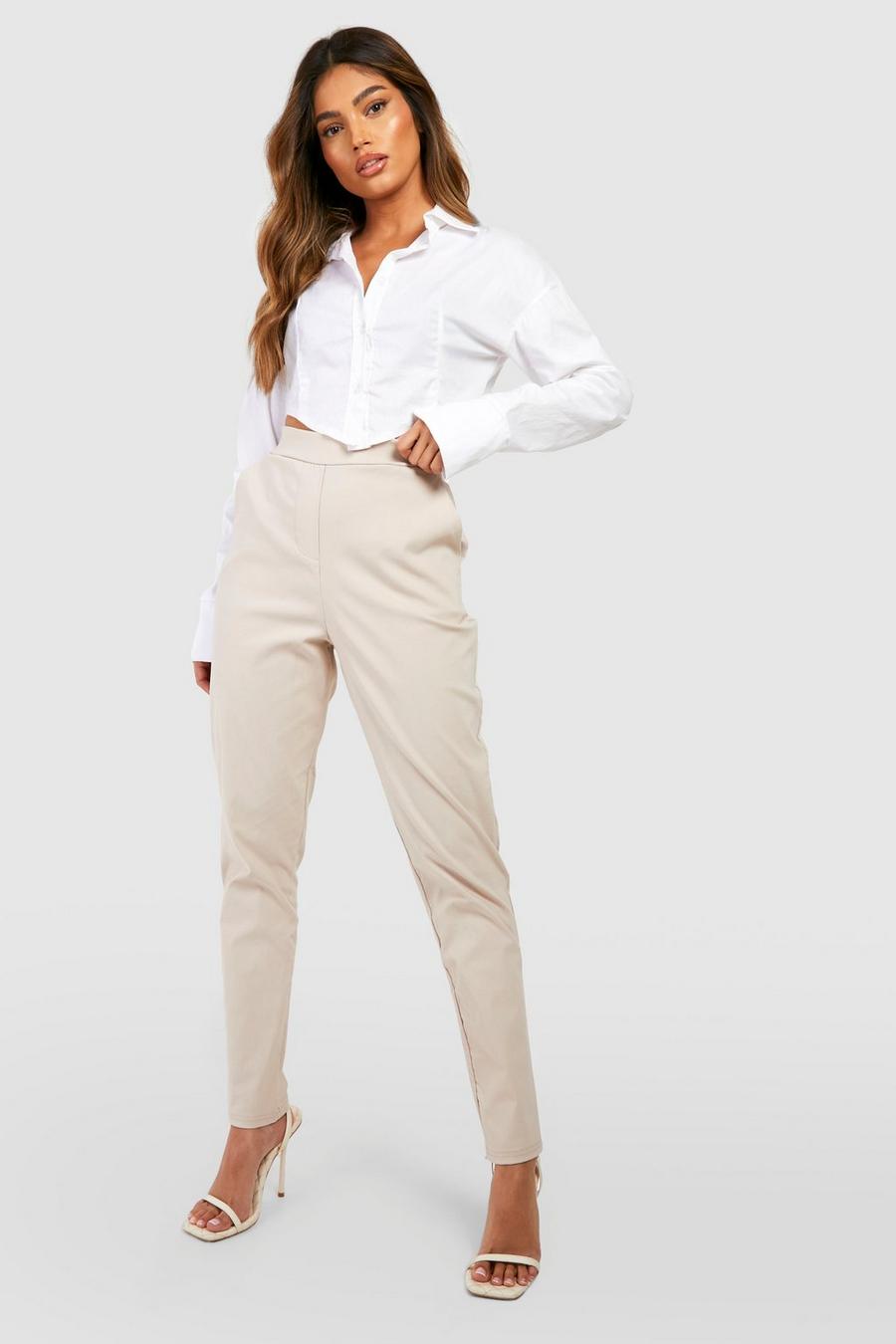 Stone beige Super Stretch Tapered Dress Pants image number 1