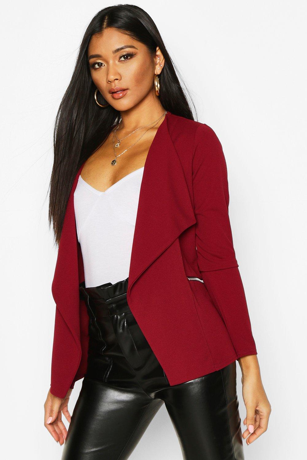 red waterfall blazer