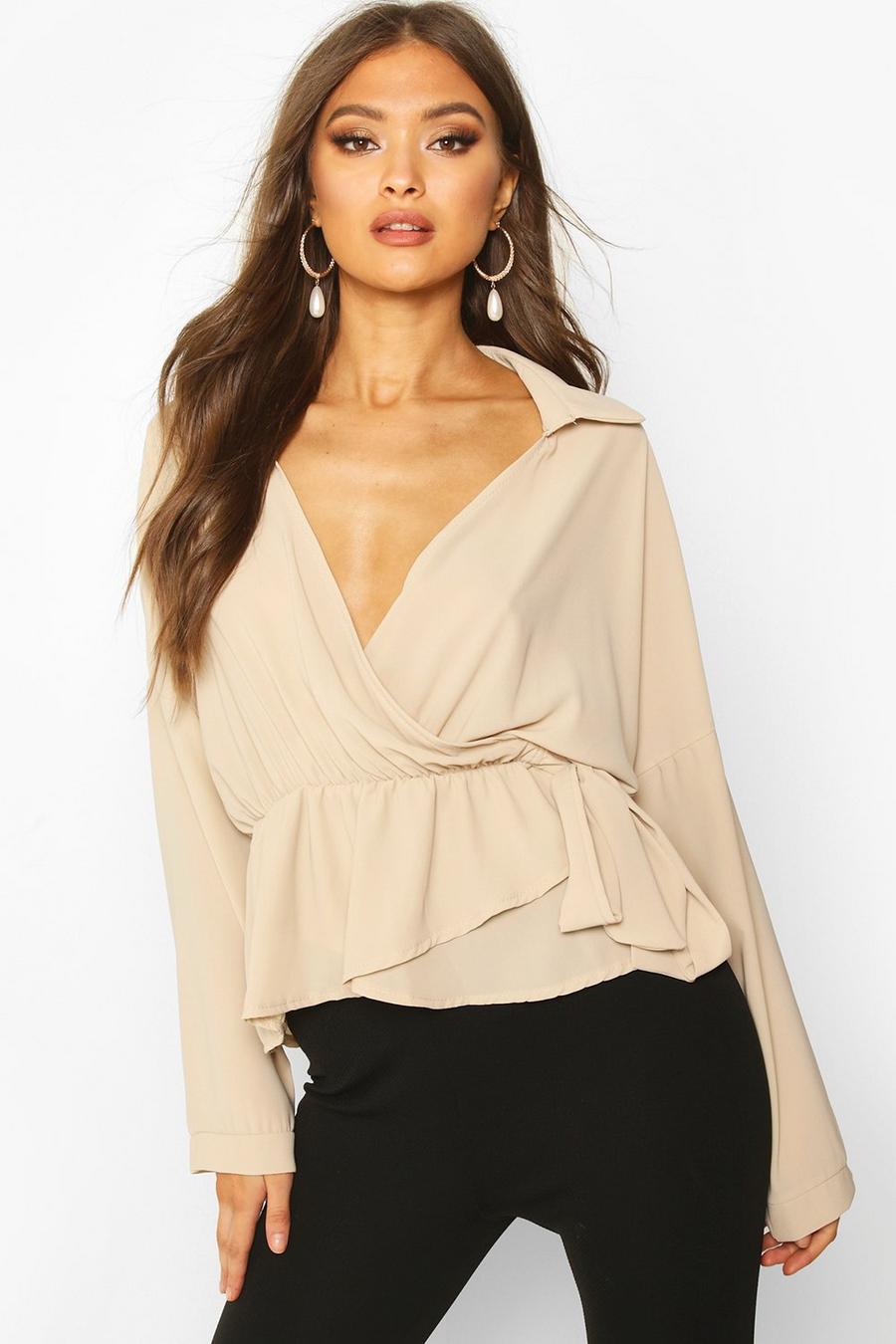 Wrap Tie Front Blouse image number 1