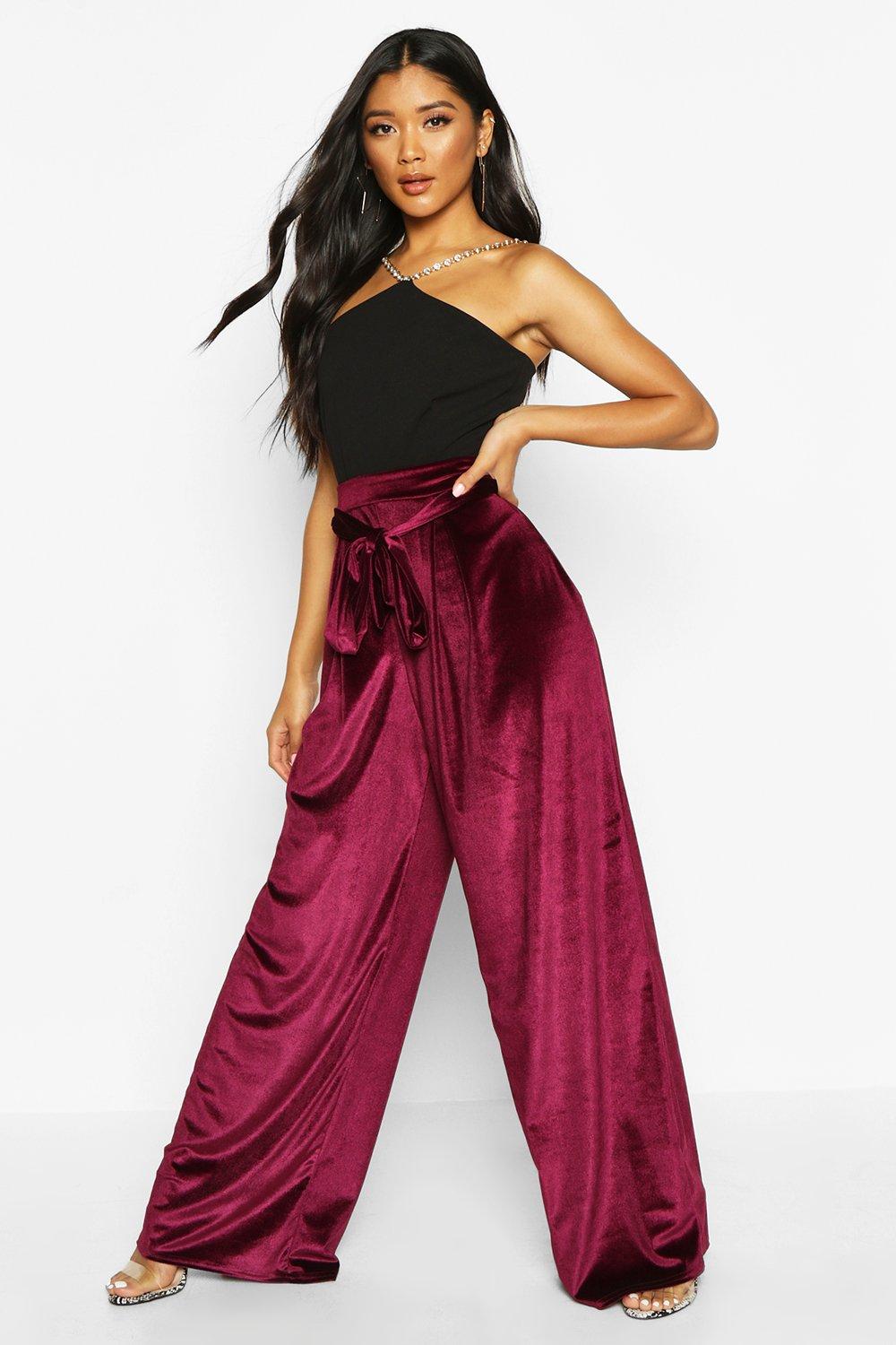 wide velvet trousers