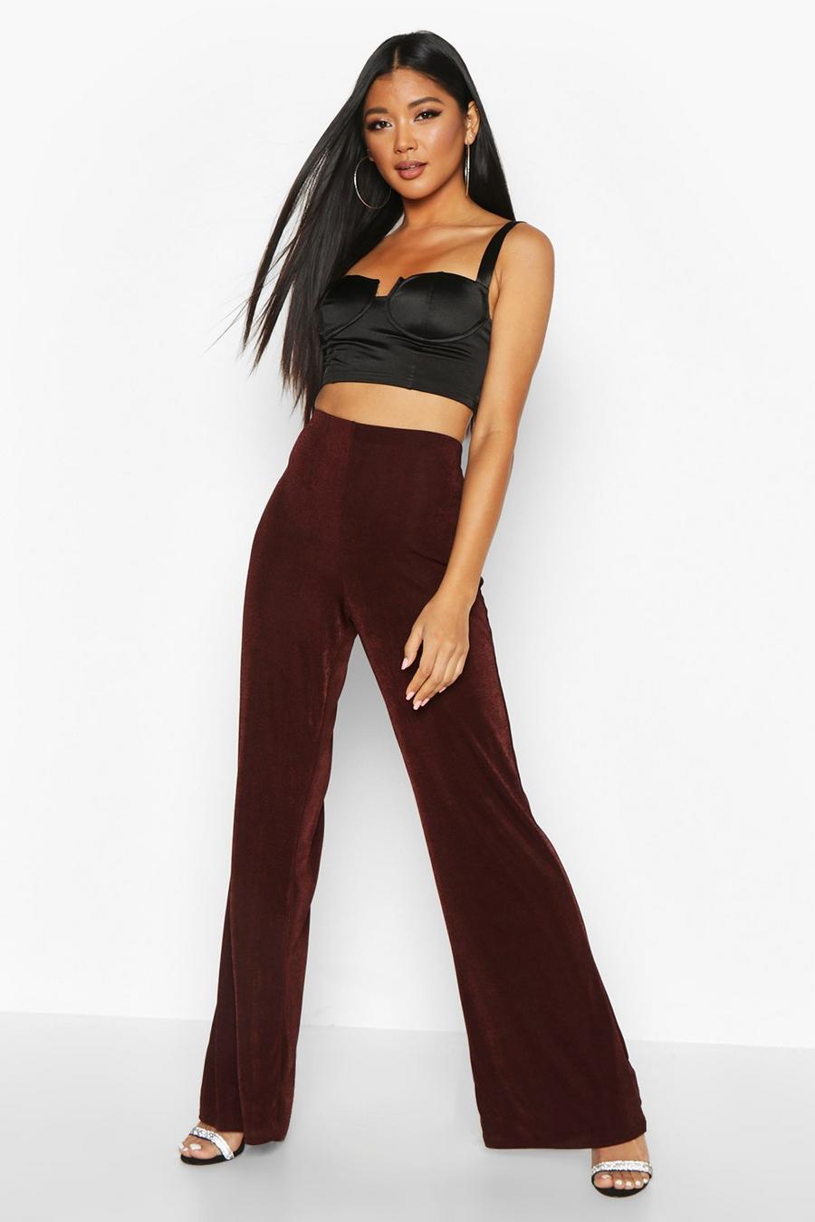 Wide Leg Textured Trousers image number 1