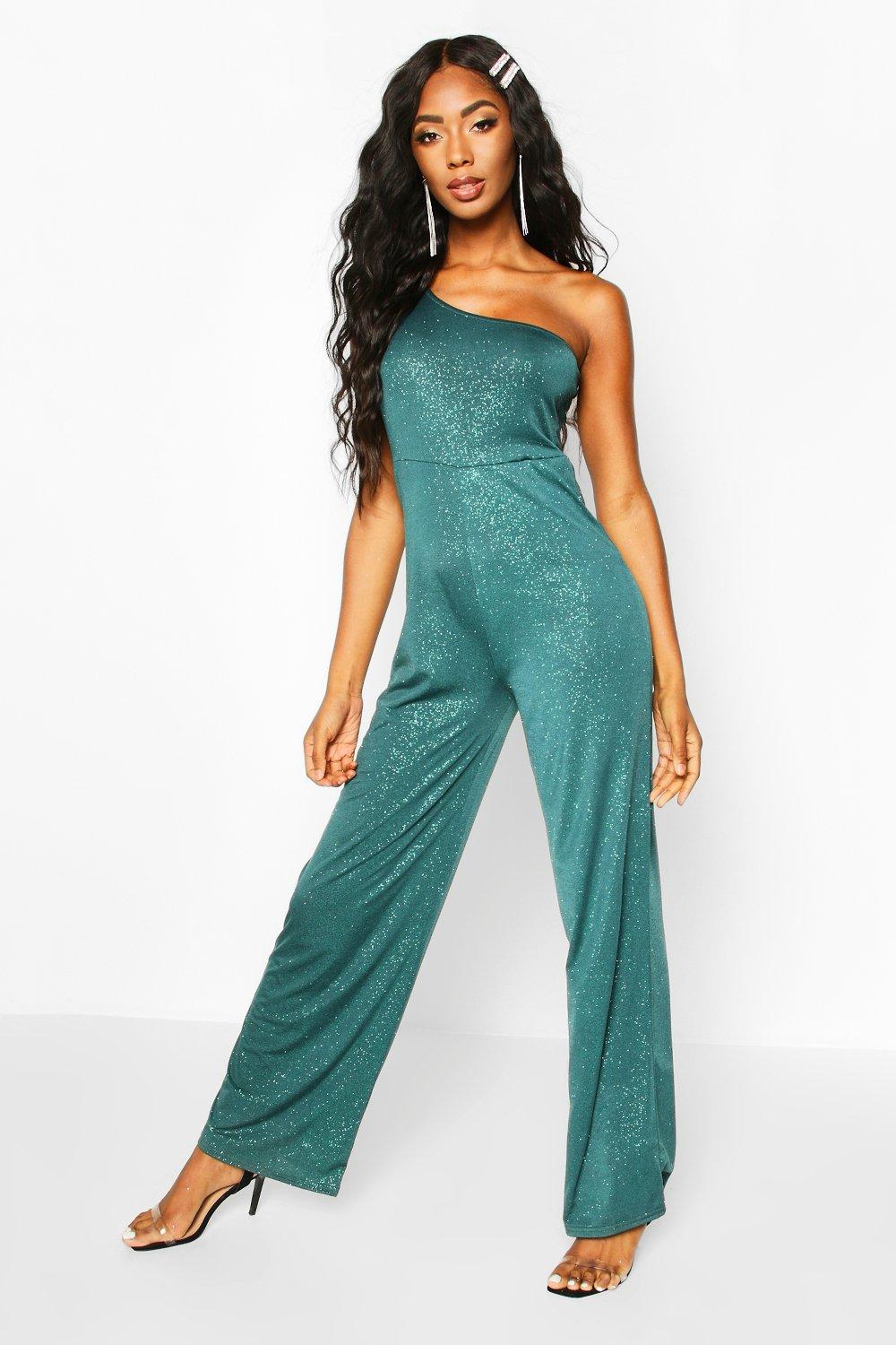 boohoo one shoulder jumpsuit