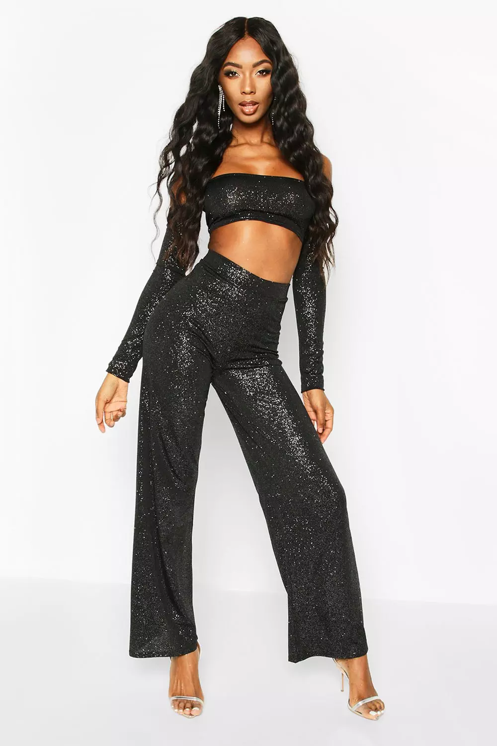 Sparkly wide leg outlet trousers