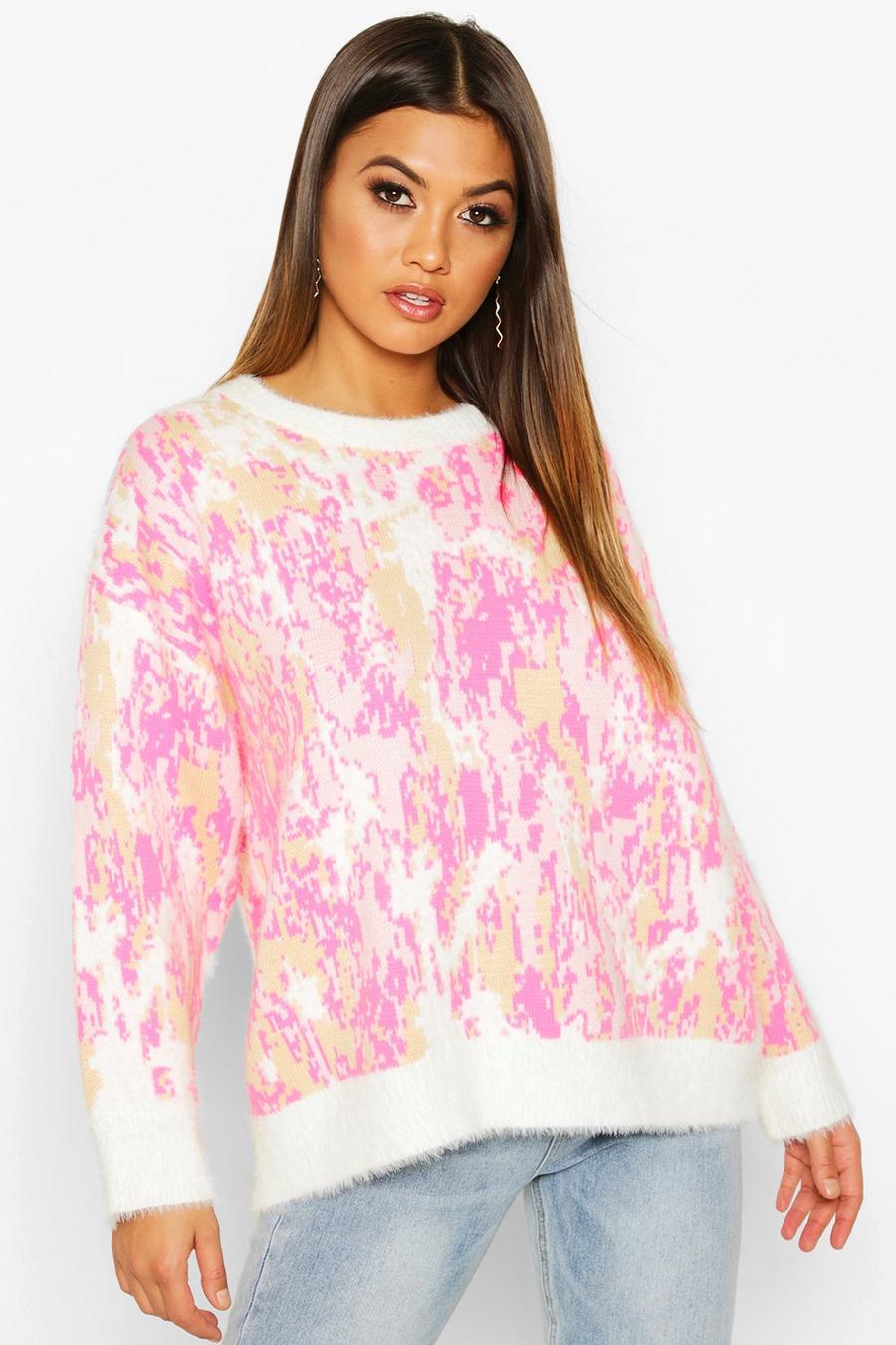 Flauschiger Oversized Pullover mit Print image number 1