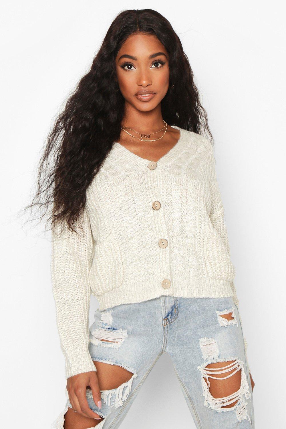 Cable Knit Fisherman Cardigan boohoo