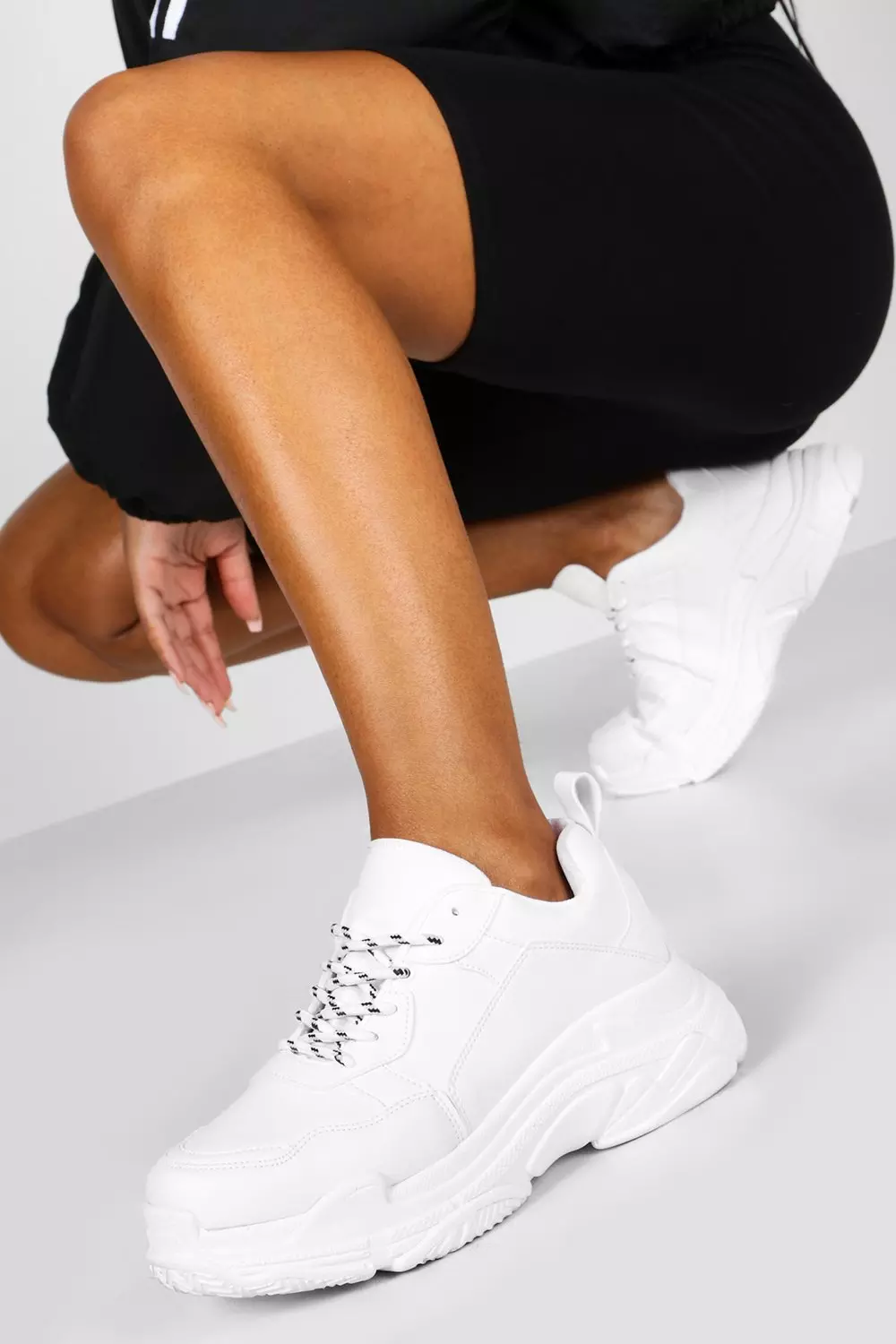 Chunky white hot sale platform trainers