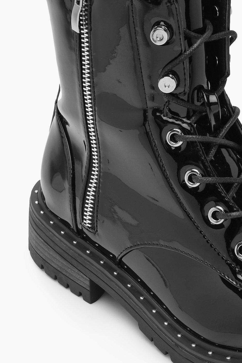 patent hiker boots