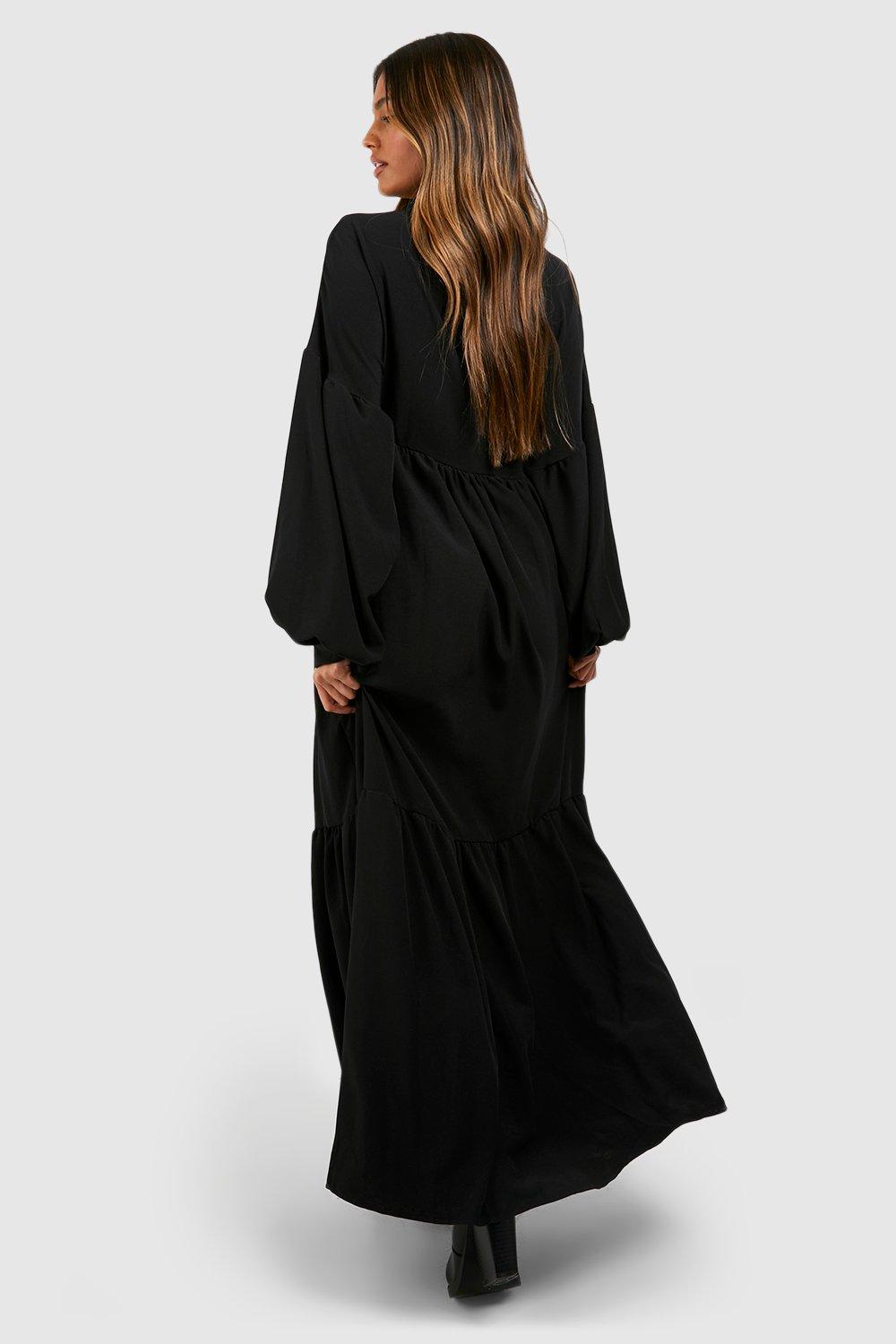 Oversized Tiered Maxi Shirt Dress | boohoo