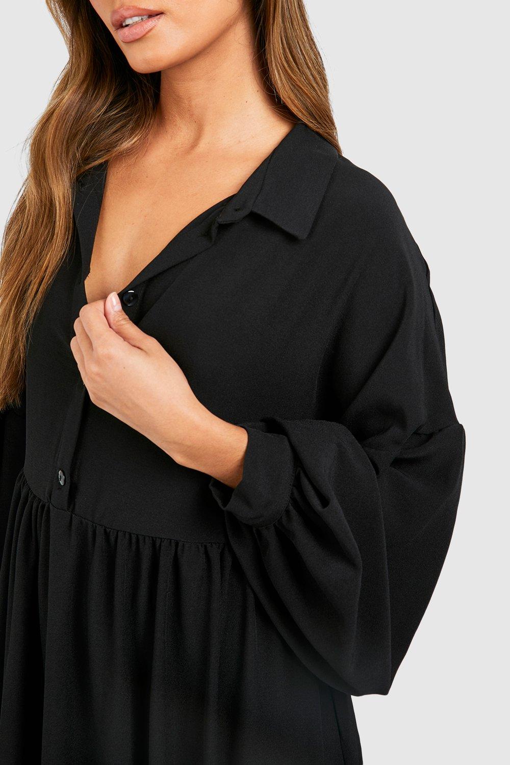 Oversized Tiered Maxi Shirt Dress