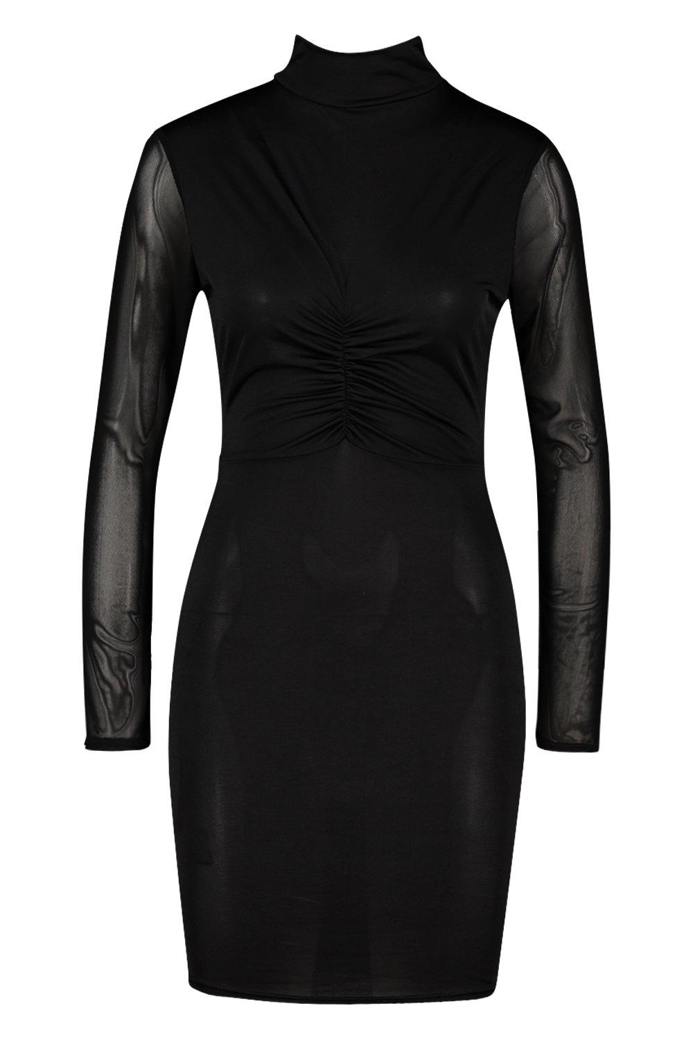 Mesh turtleneck clearance dress