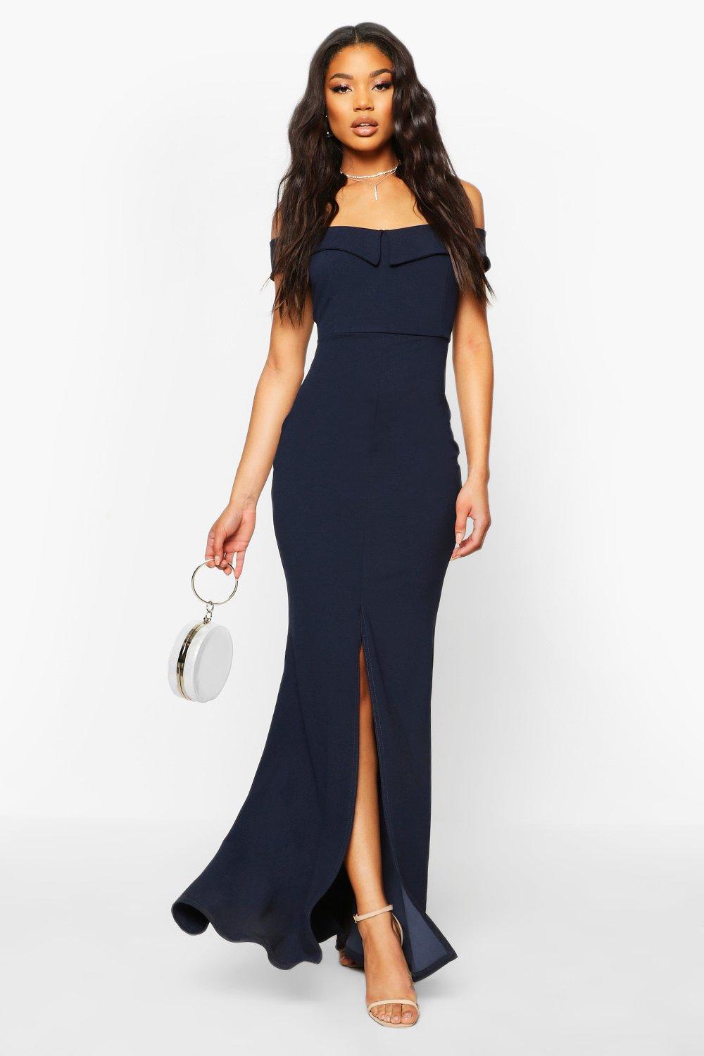 bardot split dress