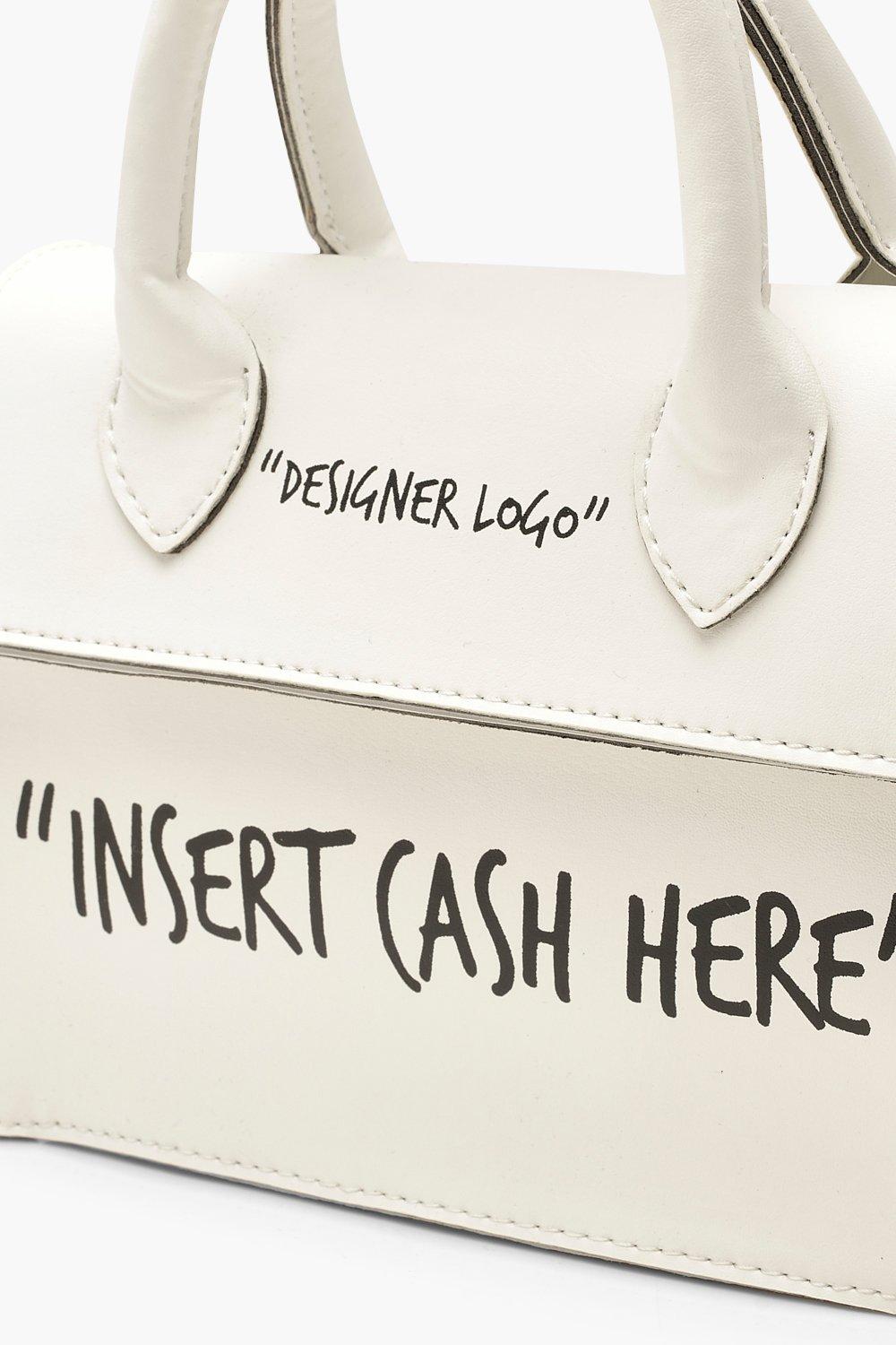 Boohoo insert cash here bag new arrivals