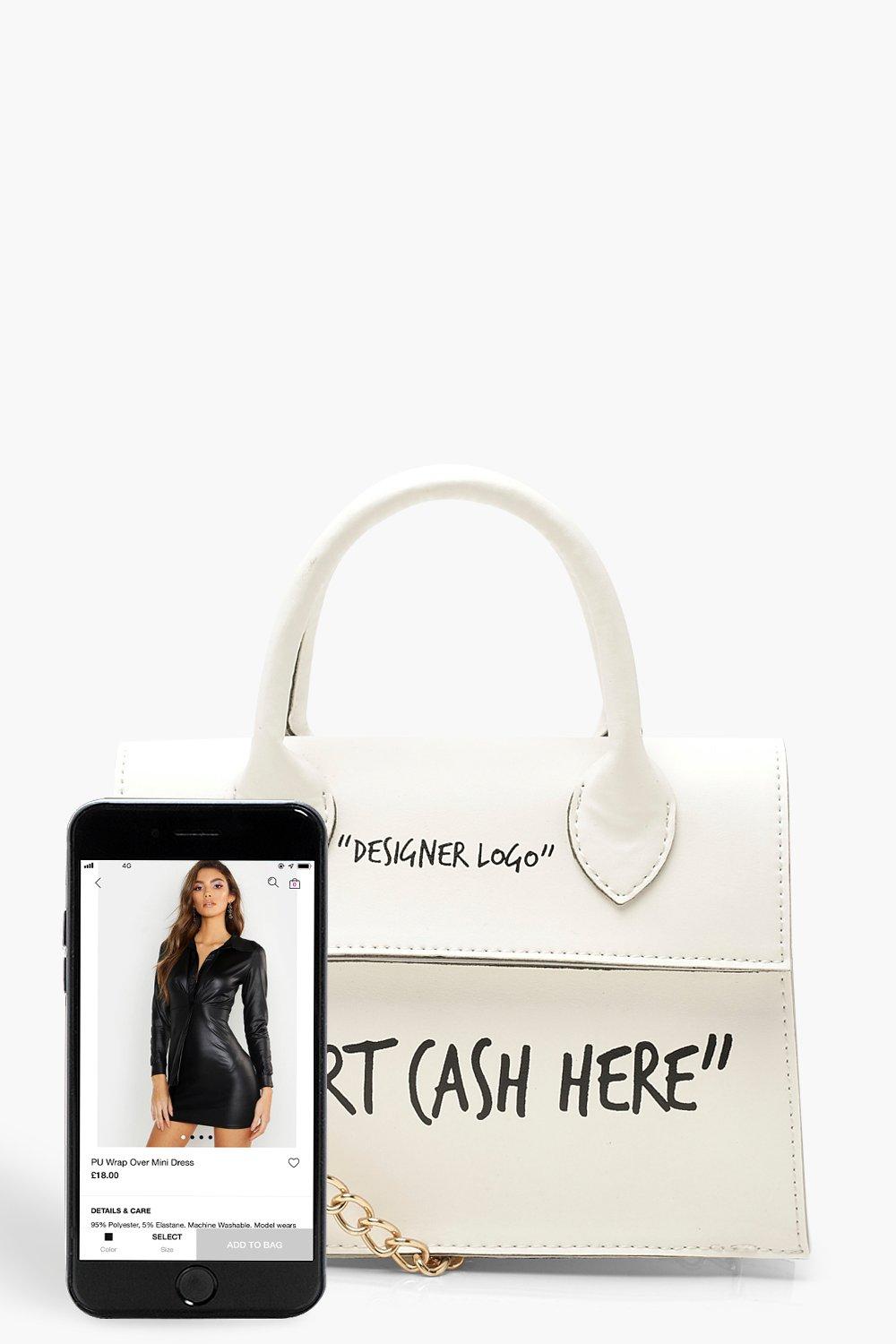 Boohoo insert 2025 cash here bag