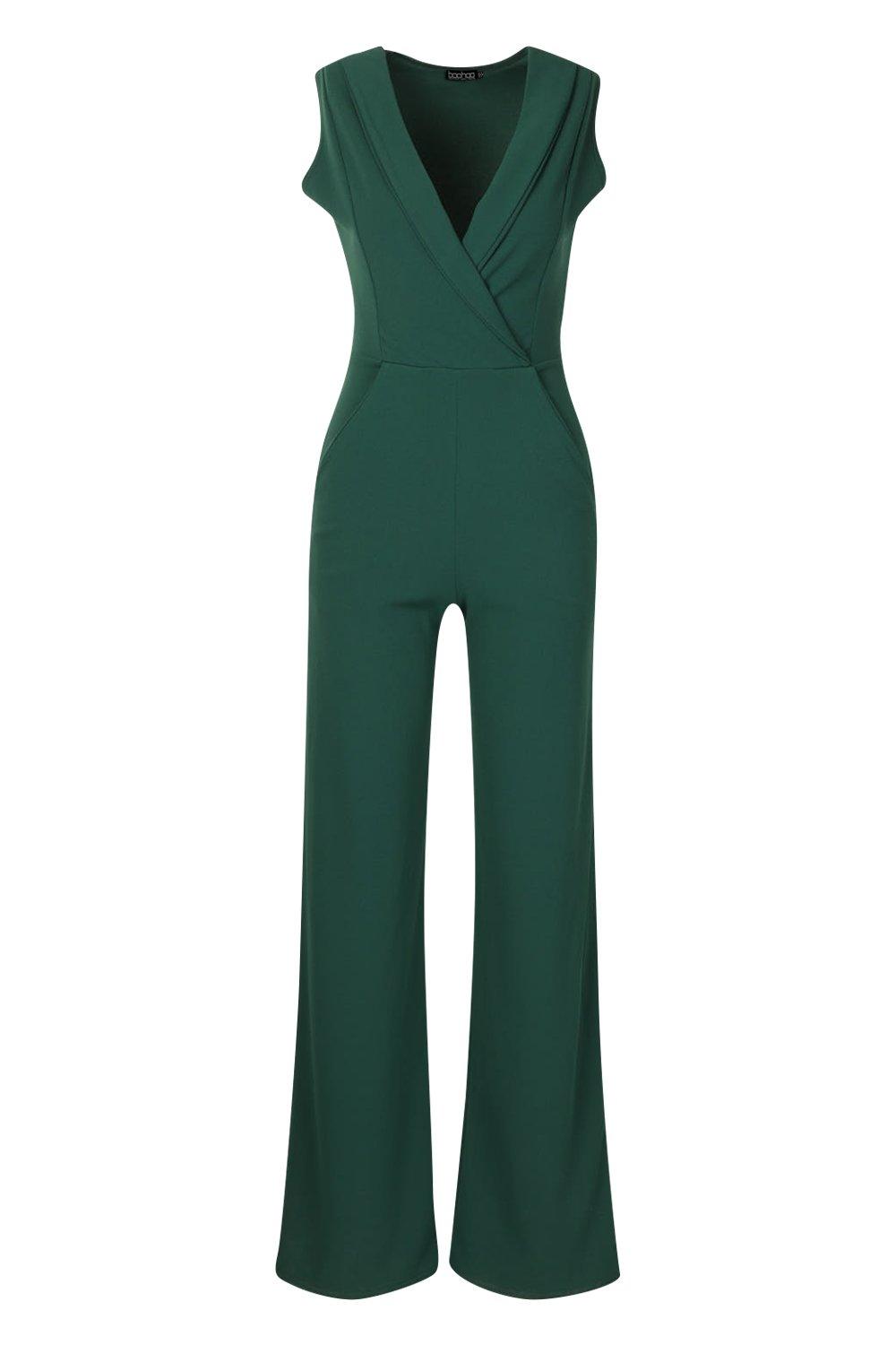 boohoo basic tailored wide leg jumpsuit