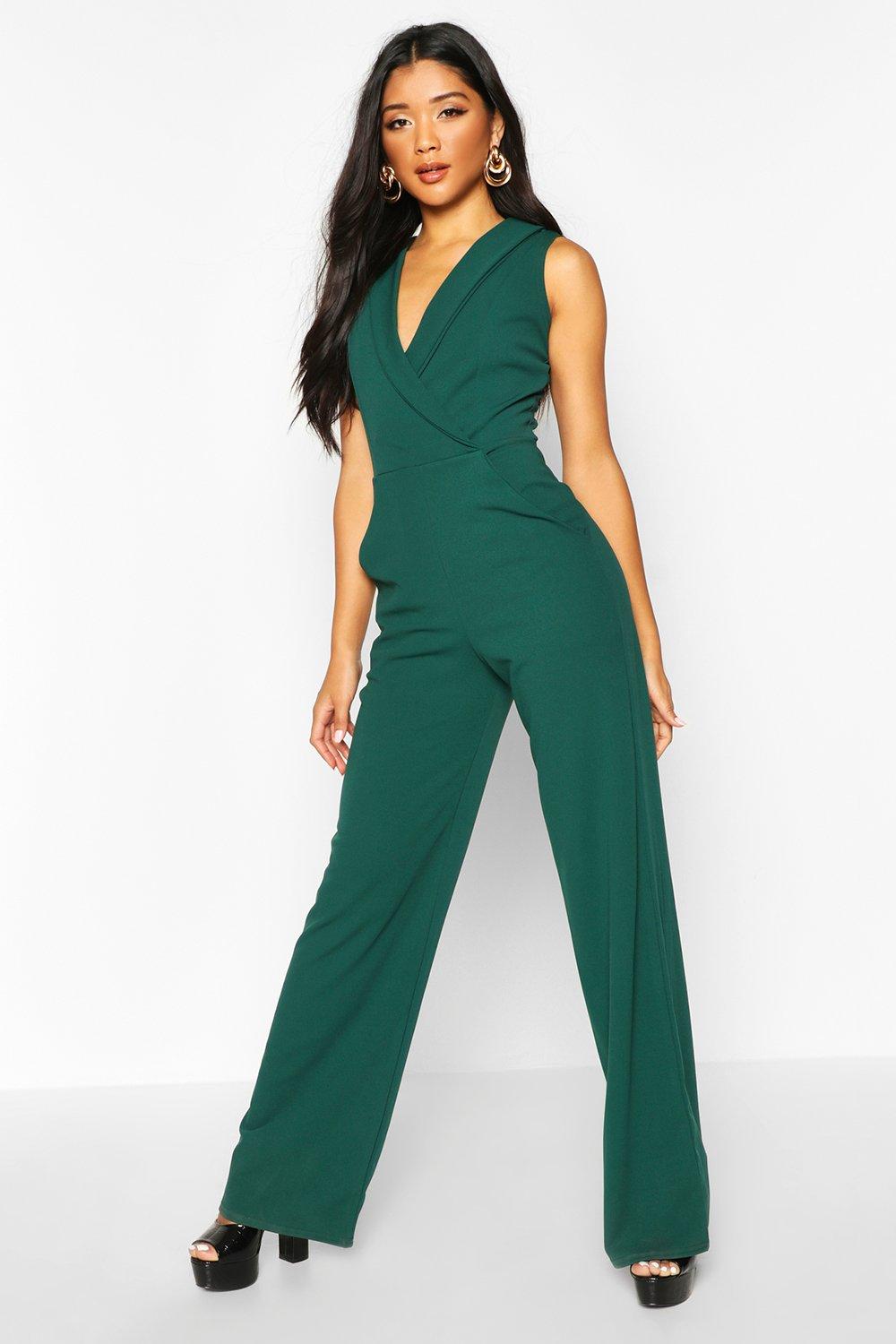 boohoo tailored wide leg jumpsuit