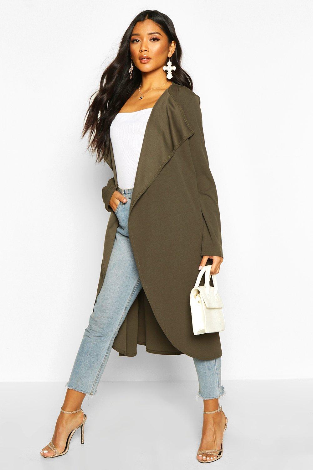 Long waterfall duster outlet coat