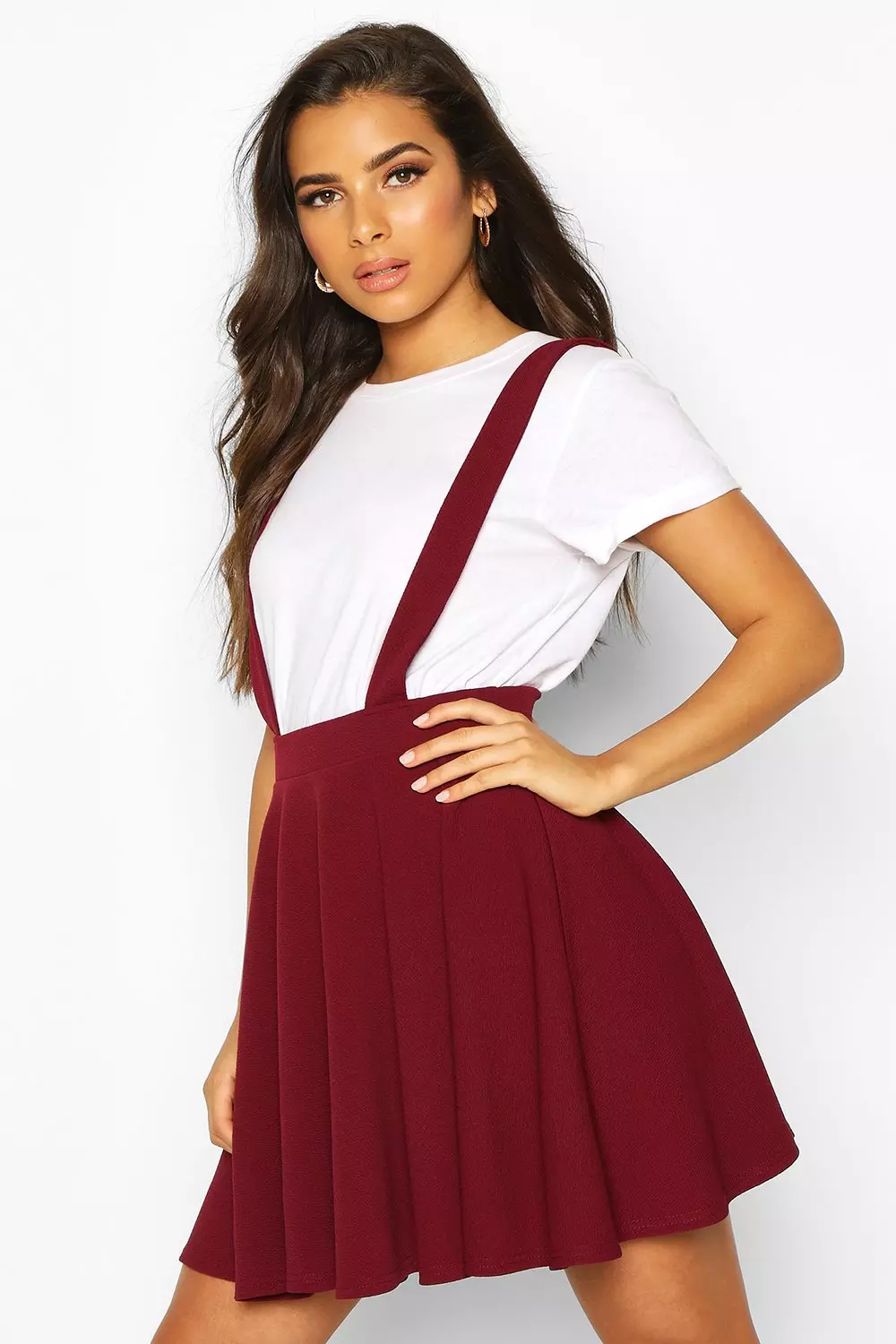 Red pinafore sale skirt