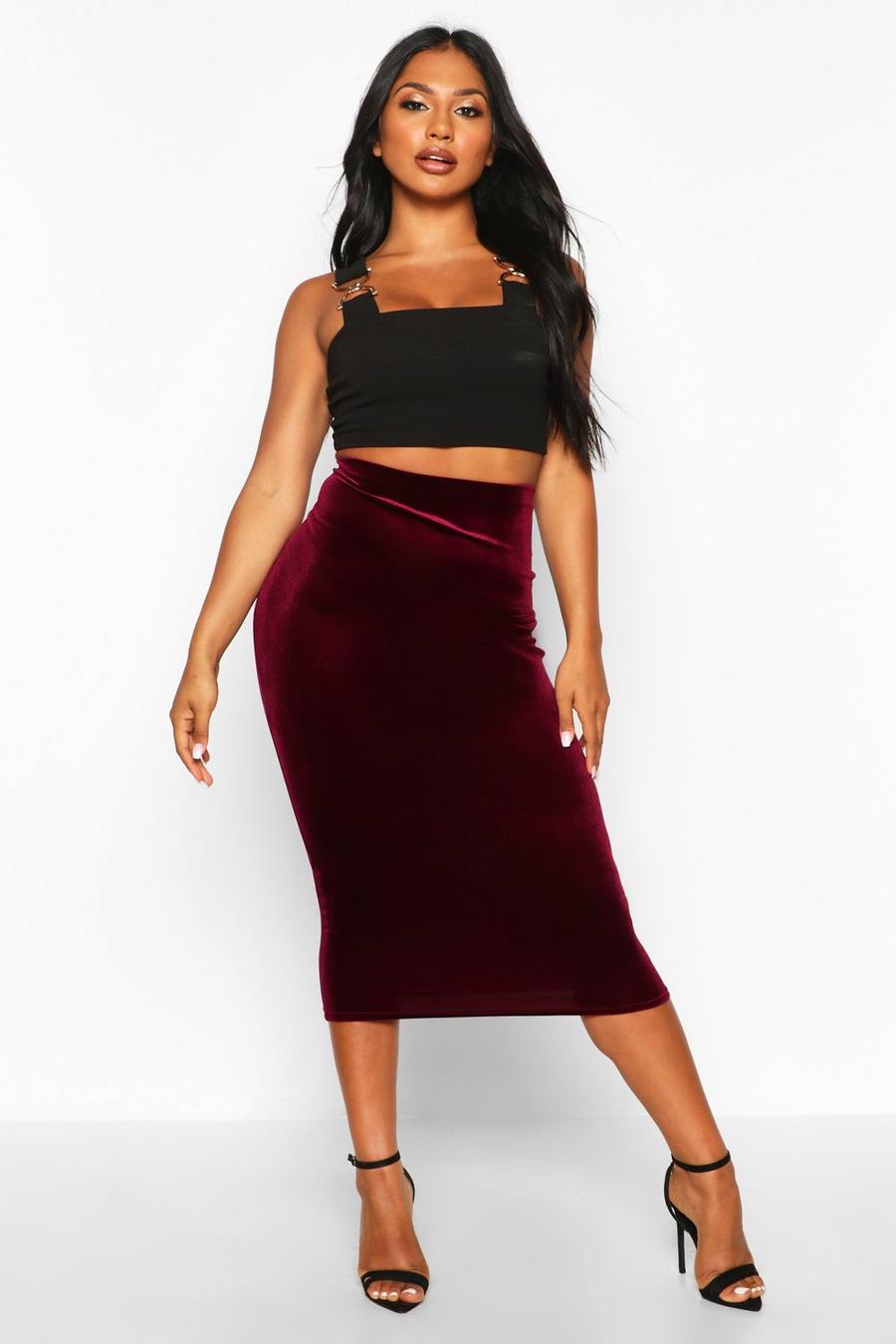 Berry Velvet Midaxi Skirt image number 1