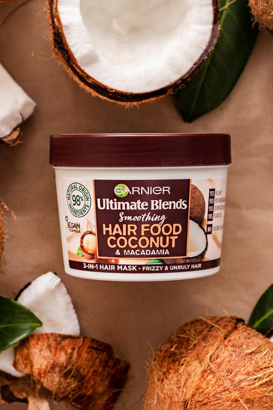 White Garnier Ultimate Blends Hair Food Hårmask - Coconut (390 ml) image number 1