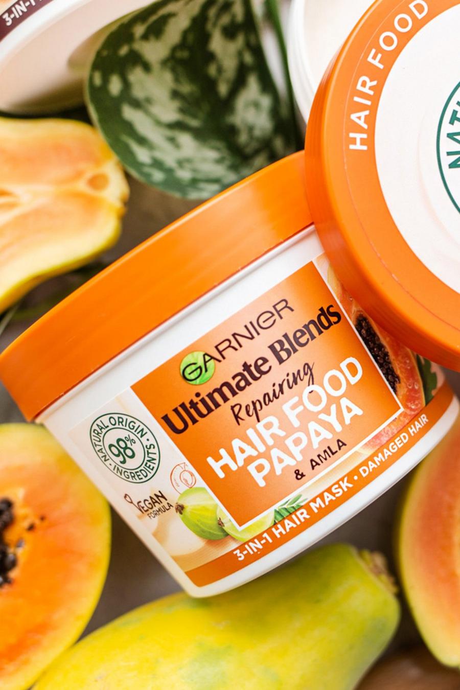 Orange Garnier Ultimate Blends Hair Food Hårmask - Papaya (390 ml) image number 1