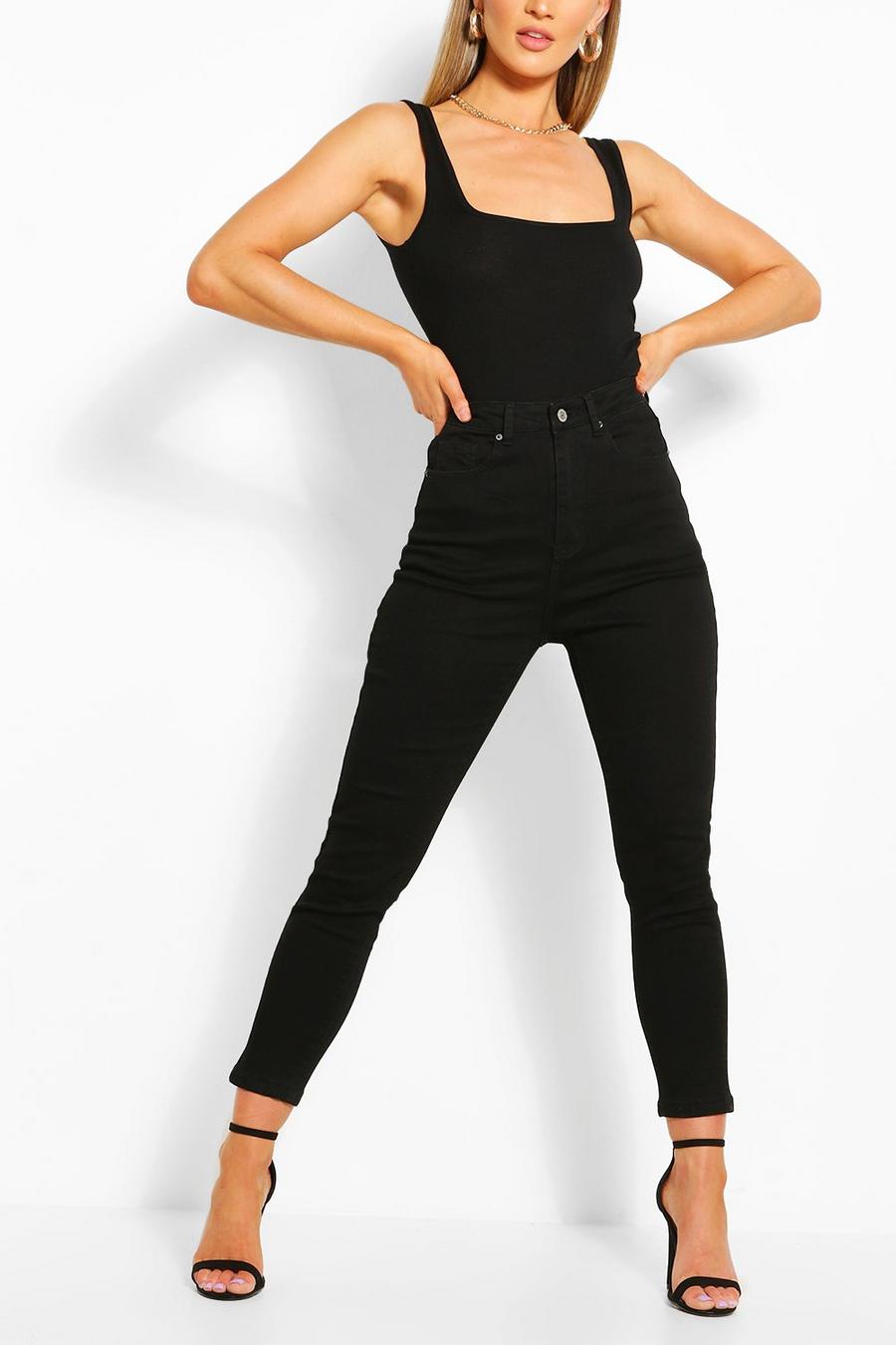 Jean skinny taille haute, Black image number 1