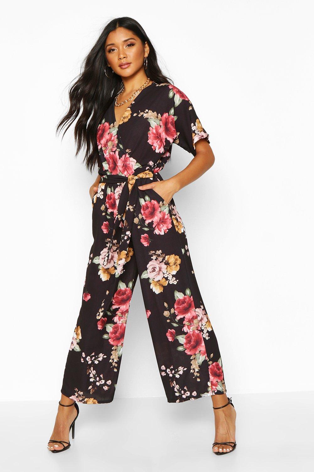 Boohoo cheap floral jumpsuit