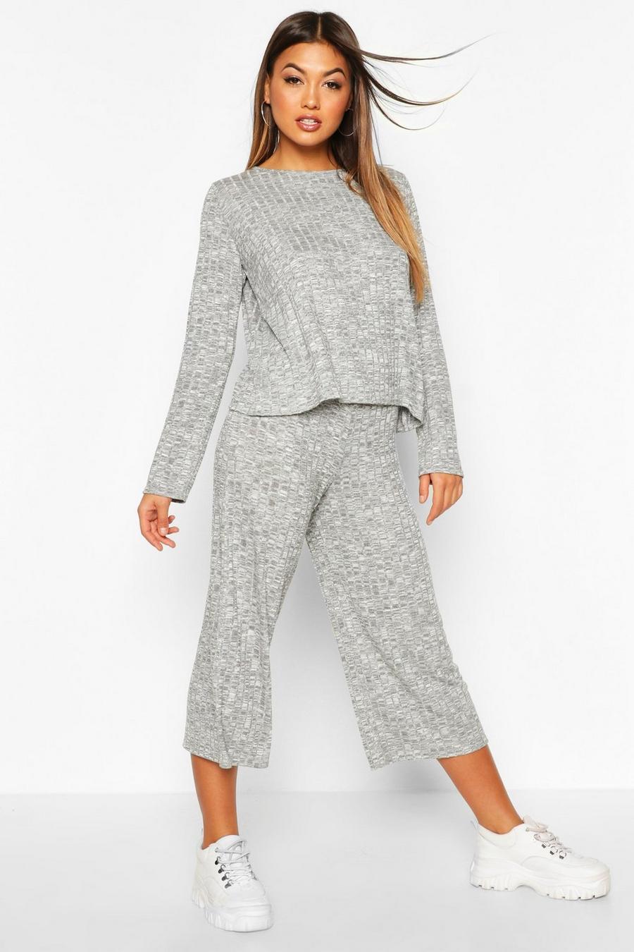 Oversized Long Sleeve Top Cullotes Co-ord image number 1