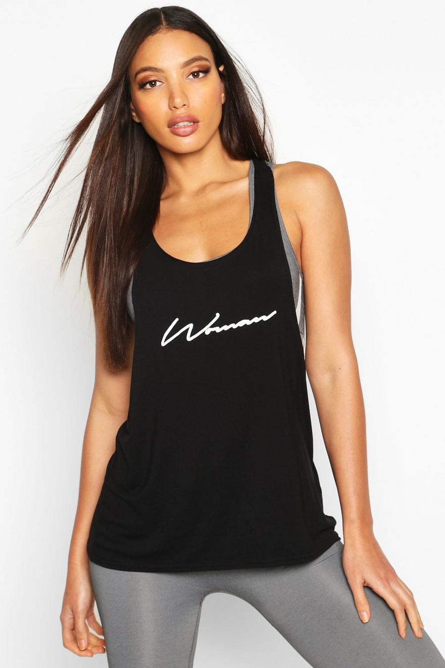 Fit Woman Slogan Gym Vest image number 1