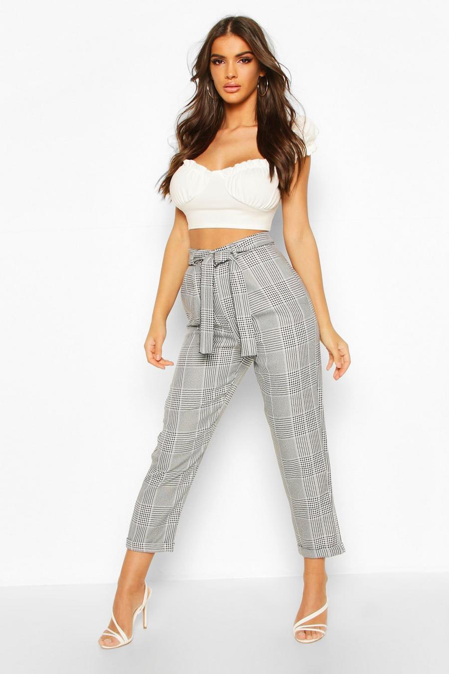 Turn Up Dogtooth Check Slim Fit Trousers image number 1