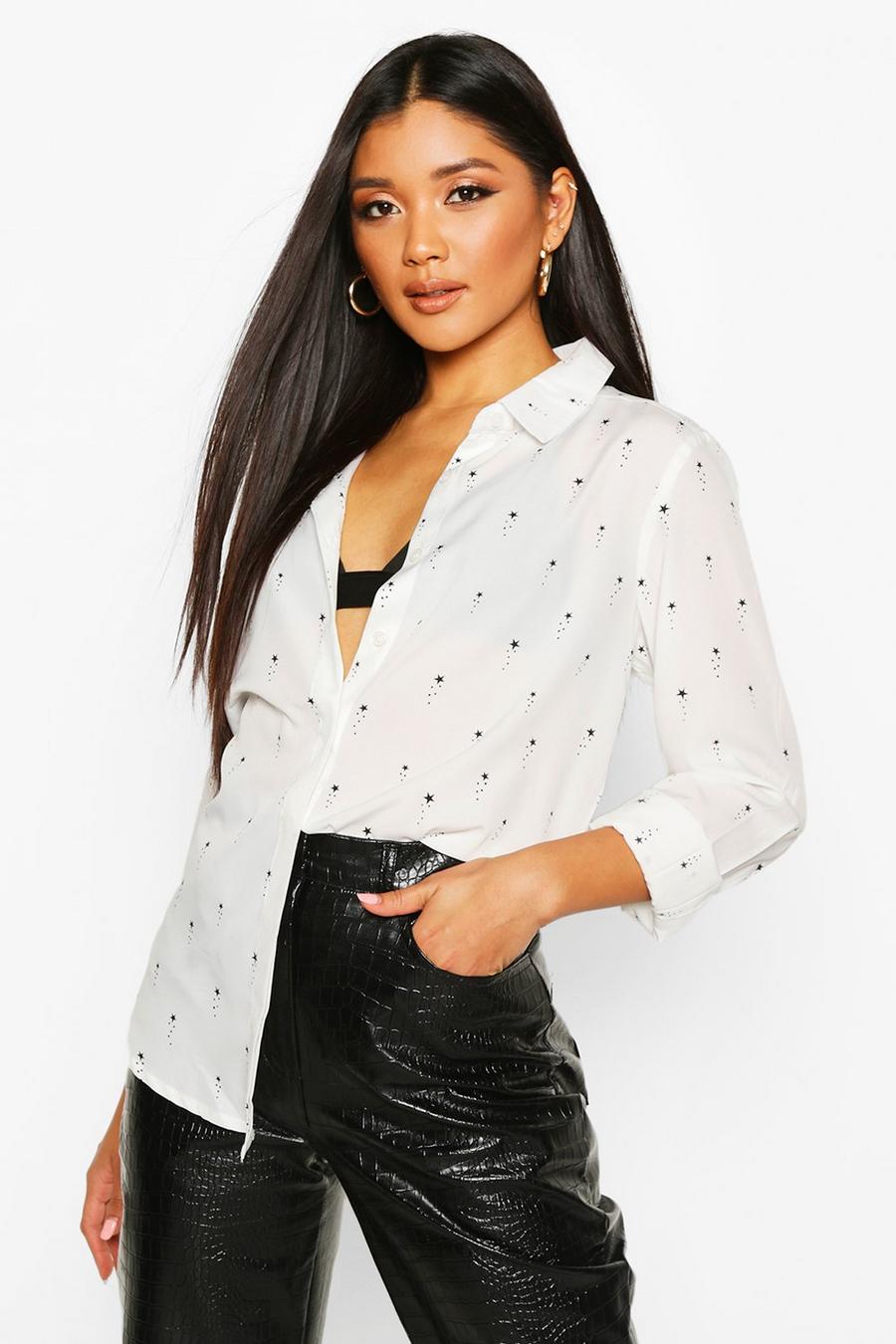 Star Print Button Up Long Sleeve Shirt image number 1