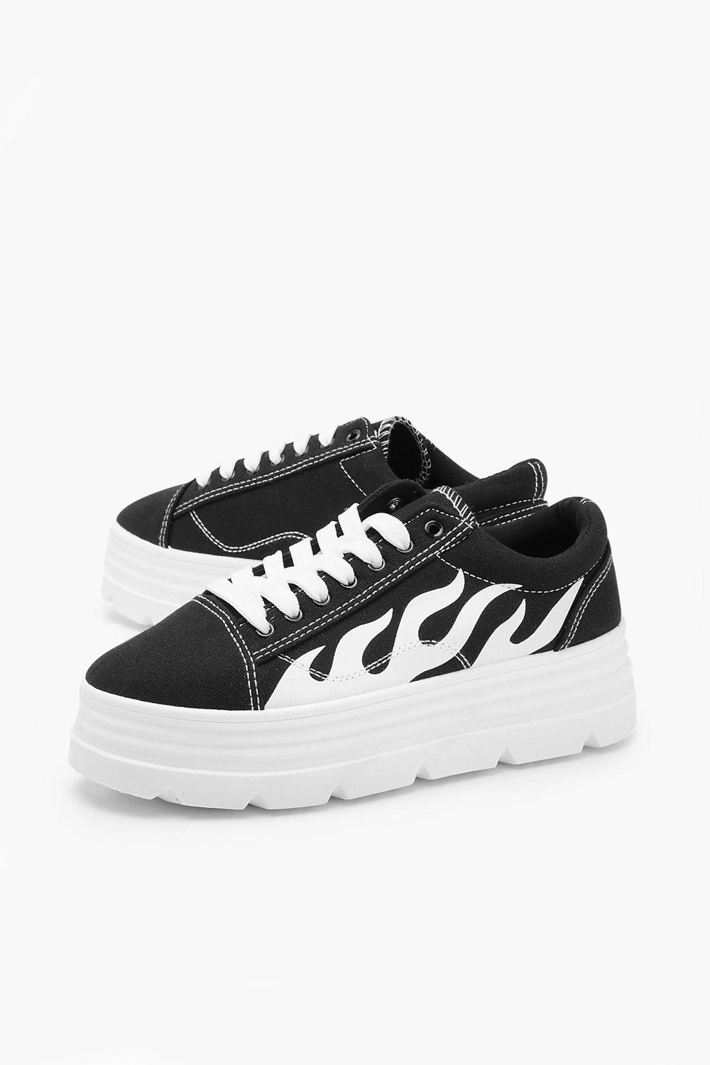 Cleated Platform Flame Detail Trainers