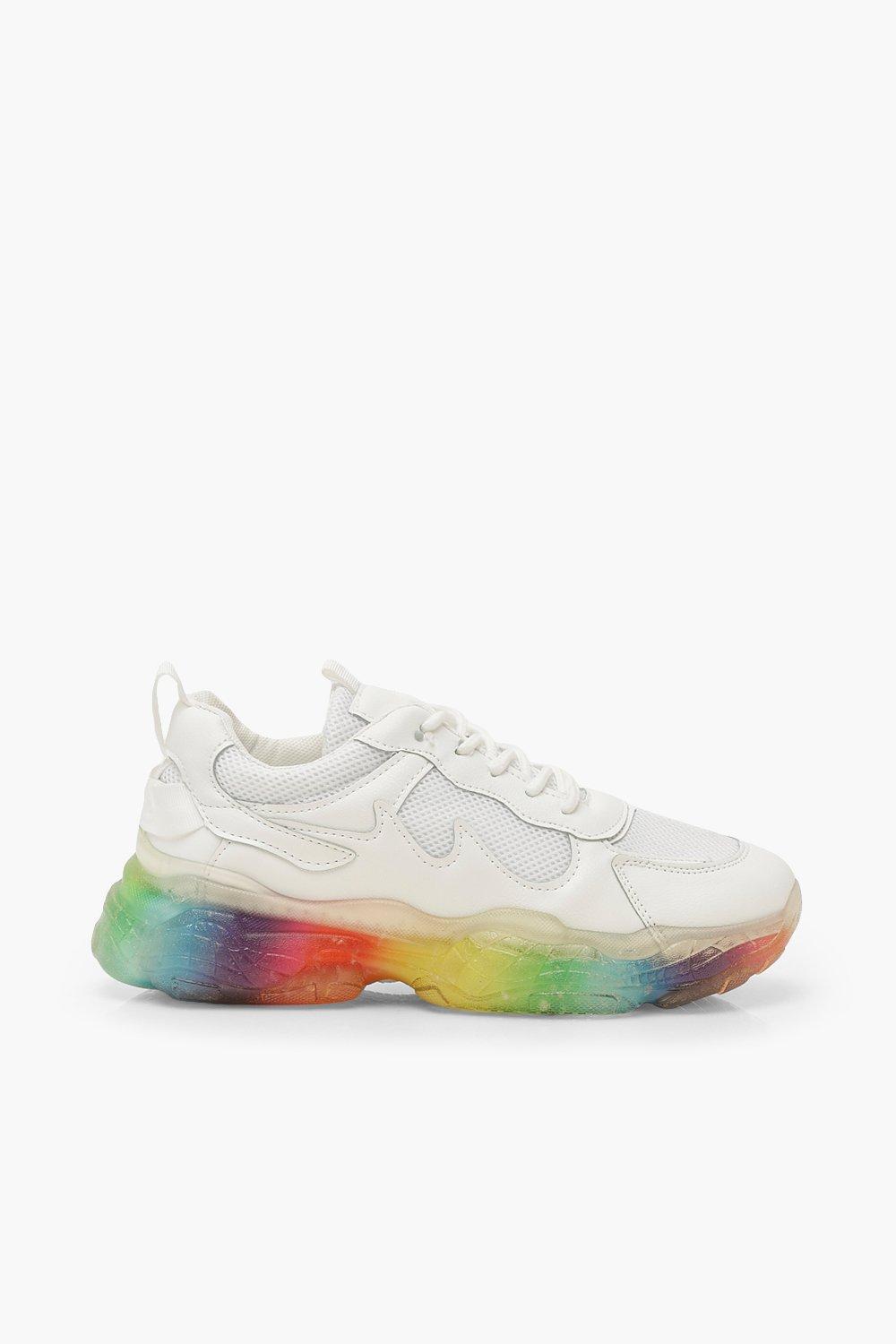 Translucent Rainbow Sole Chunky Sneakers