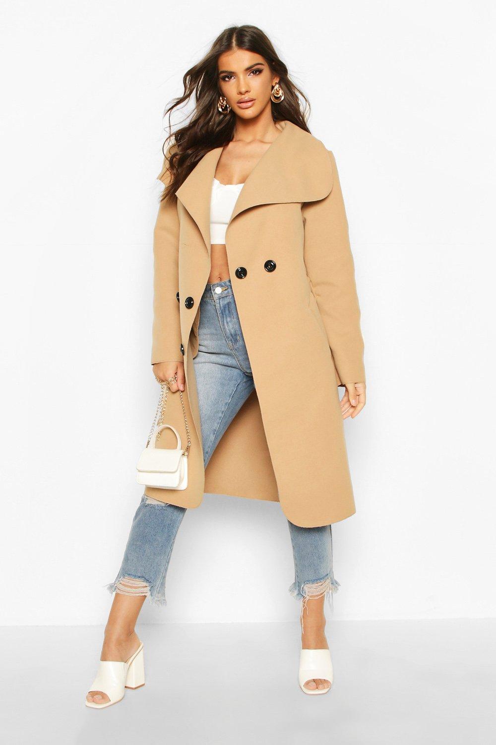 double breasted wrap coat